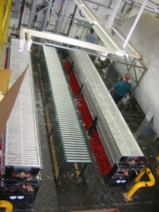 Dual Slabbing Setup with Roller Table for Packaging.